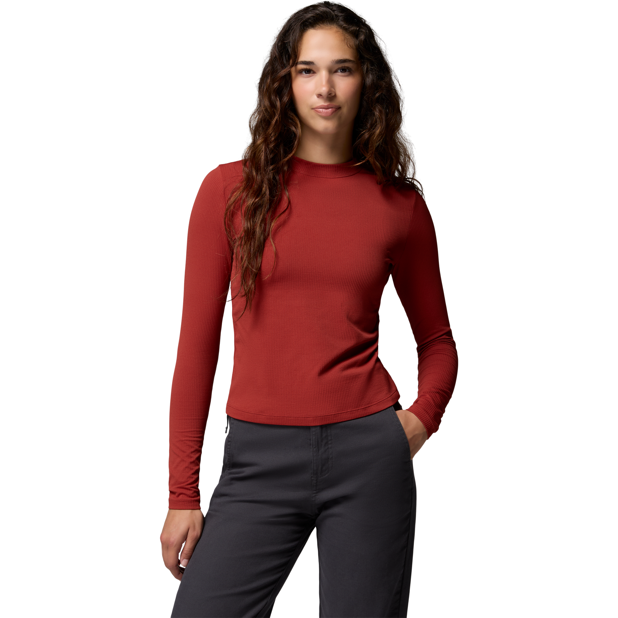 Columbia Women's Pinetown Canyon Longsleeve Mockneck in Red Oxide