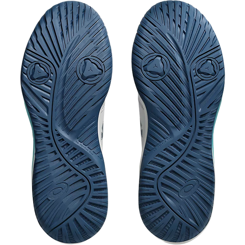 Men's Gel-Dedicate 9 Pickleball, Asics Men's GEL-DEDICATE 9 PICKLEBALL in Concrete Mako Blue bottom view of traction detail
