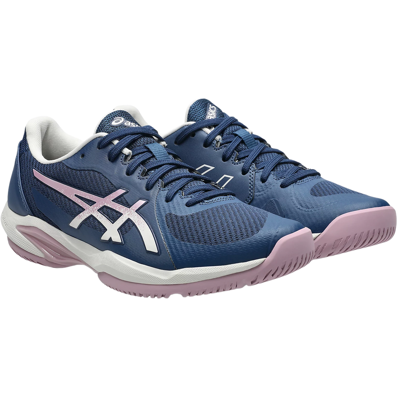 Women's SOLUTION SWIFT FF 2, Asics Women's SOLUTION SWIFT FF 2 in Independence Blue Taro Purple side by side lateral angled view