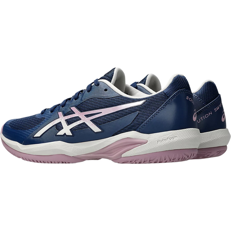 Women's SOLUTION SWIFT FF 2, Asics Women's SOLUTION SWIFT FF 2 in Independence Blue Taro Purple side by side lateral view heel detail