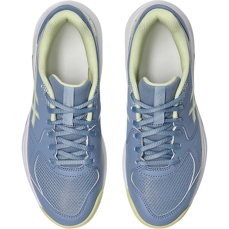Women's GEL-DEDICATE 9 PICKLEBALL, Asics Women's GEL-DEDICATE 9 PICKLEBALL in Calm Indigo Soft Yellow top view