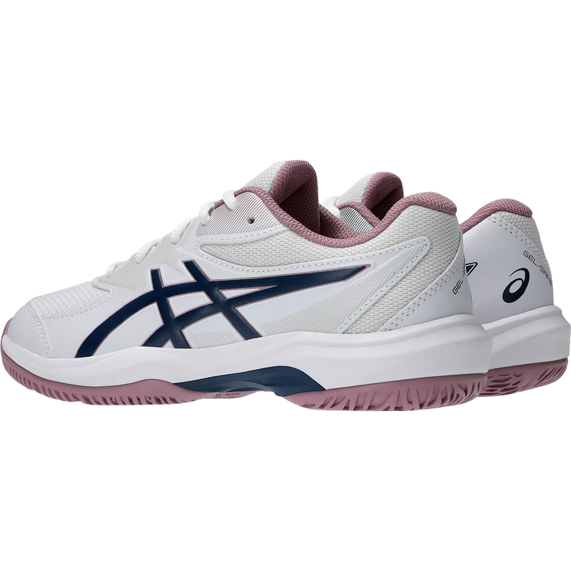 Youth GEL-GAME GS, Asics Youth GEL-GAME Grade School in White Independence Blue lateral view side by side