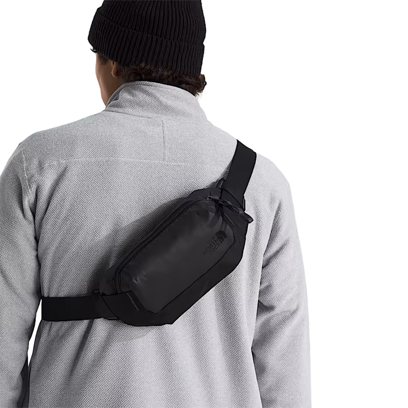 Base Camp Voyager Lumbar, The North Face Base Camp Voyager Lumbar in KT0-TNF Black/Asphalt Grey on model