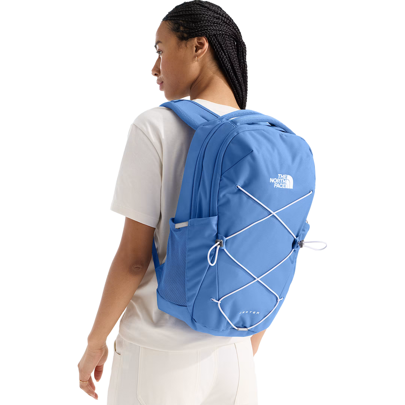 Women's Jester, The North Face Women's Jester XBH-Indigo Wonder/Ice Lilac/TNF White on model