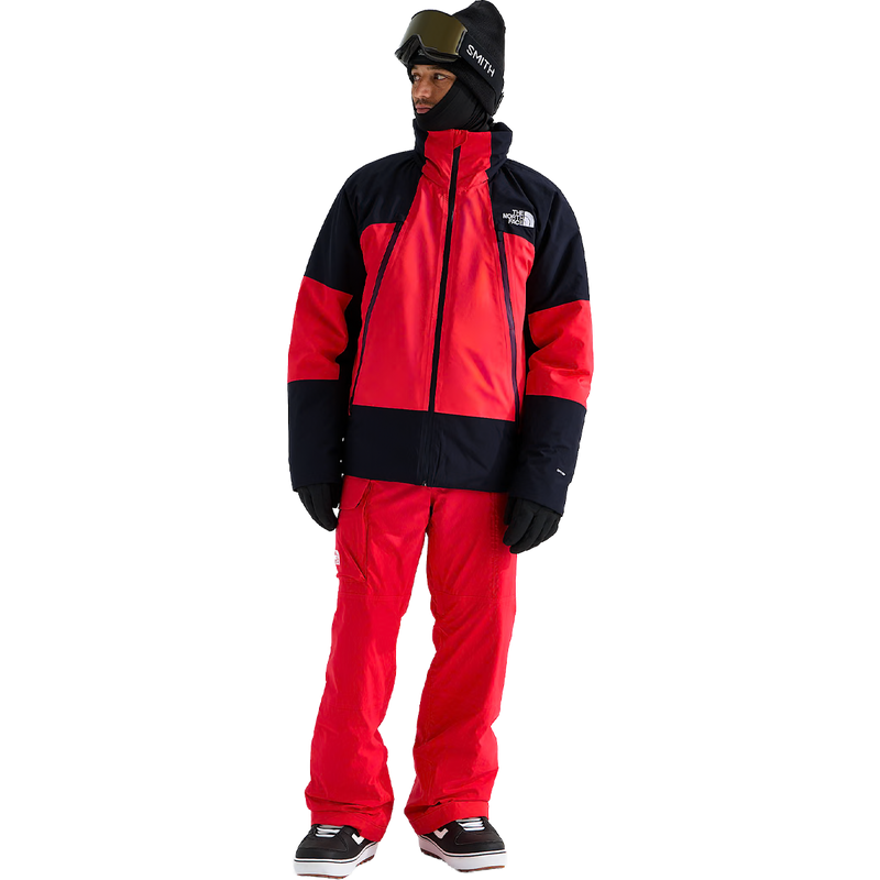 The North Face Men's Snowsquall Jacket in Elevation Red TNF Black full body view on model