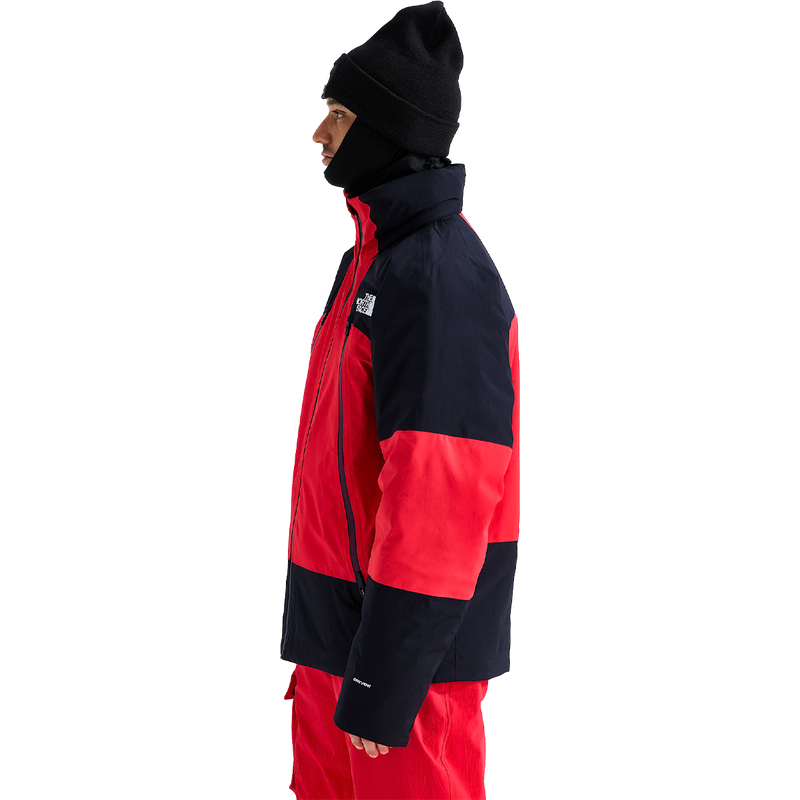 The North Face Men's Snowsquall Jacket in Elevation Red TNF Black side view on model