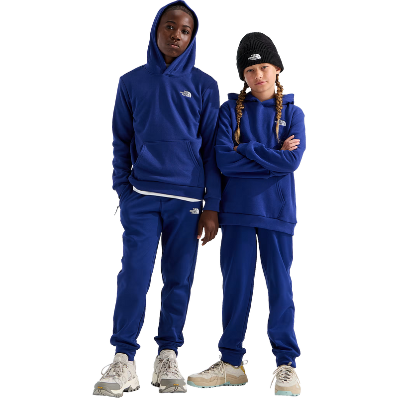 Youth Evolution Simple Dome Pullover Hoodie, The North Face Youth Evolution Simple Dome Pullover Hoodie in NLV-Bold Blue on models