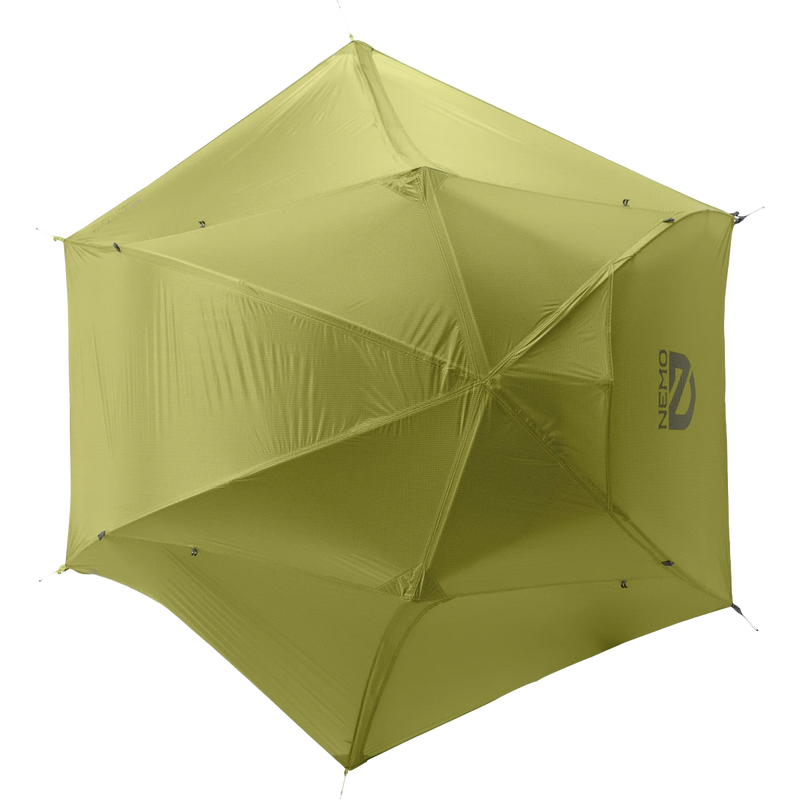 Dragonfly OSMO 2 Person Tent, Nemo Dragonfly OSMO 2 person tent top view rain fly on
