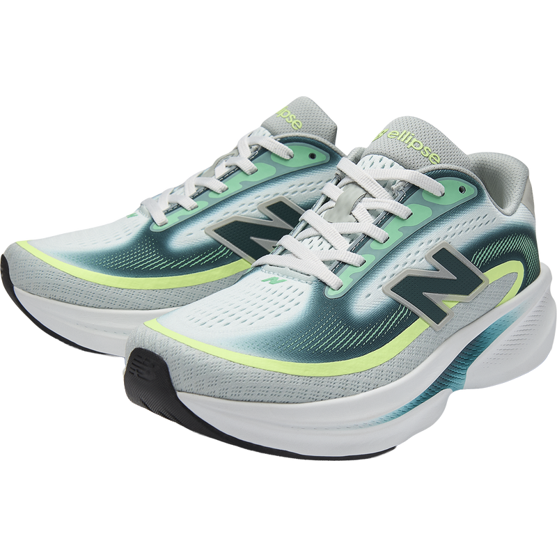 Women's Ellipse, New Balance Women's Ellipse v1 in 13W-Deep End/Medusa Green pair front left