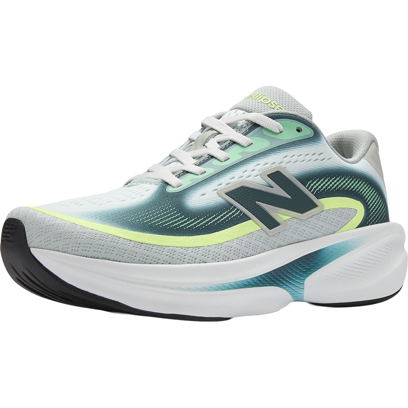 Women's Ellipse, New Balance Women's Ellipse v1 in 13W-Deep End/Medusa Green front left