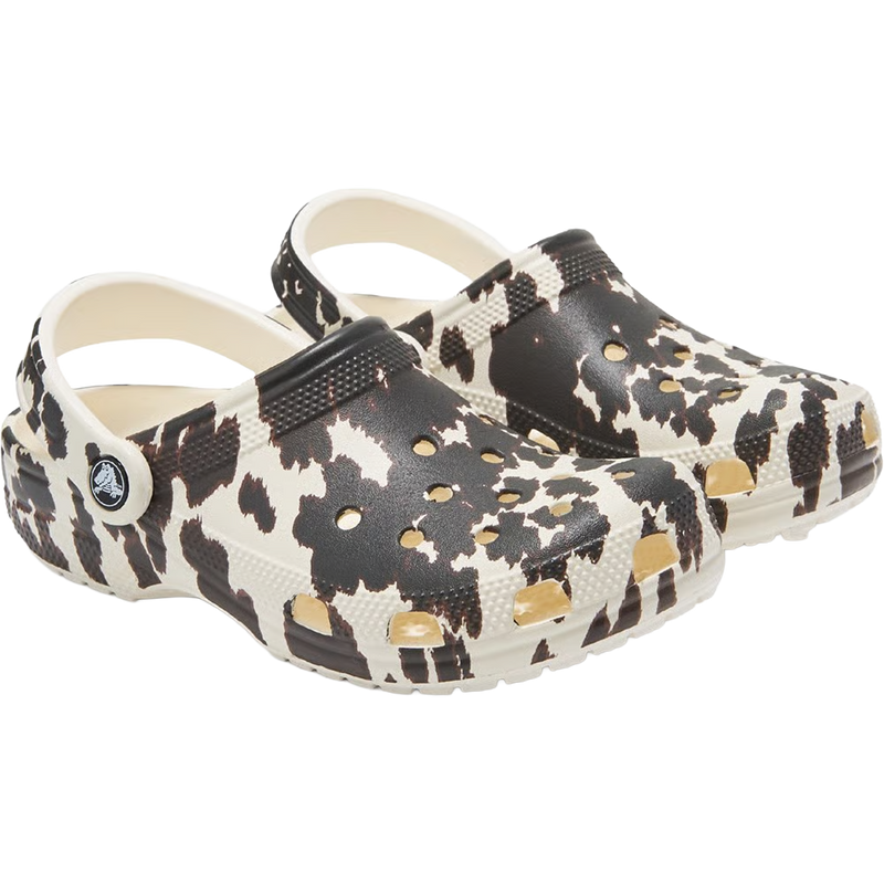 Classic Pop Animal Clog, Crocs Classic Pop Animal Clog in Chalk Multi angled view