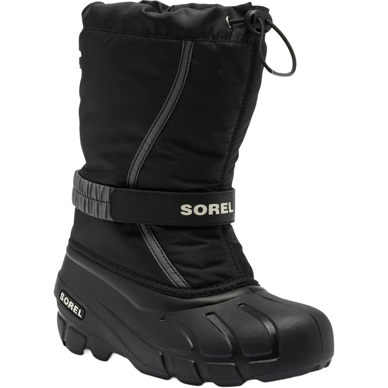 Sorel Little Kids Flurry in Black Sea Salt angled right facing