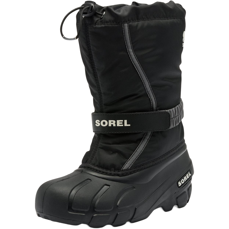 Sorel Little Kids Flurry in Black Sea Salt left facing angled