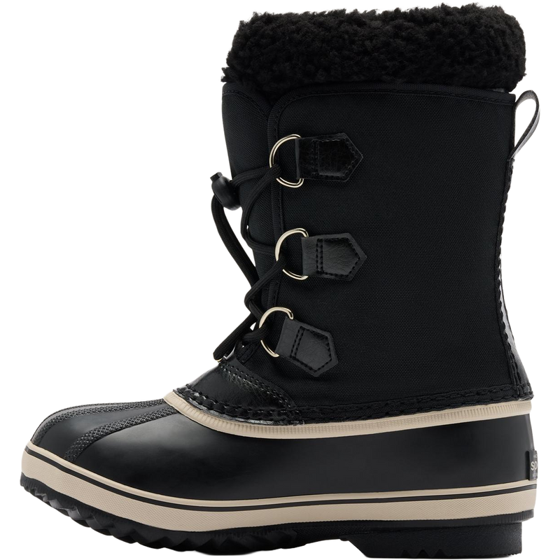 Sorel Big Kids Yoot Pac Nylon in Black Black left facing