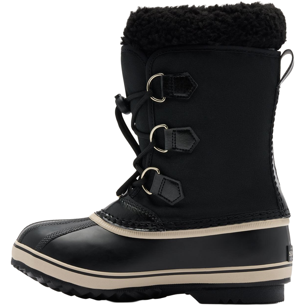 Sorel Big Kids Yoot Pac Nylon in Black Black left facing