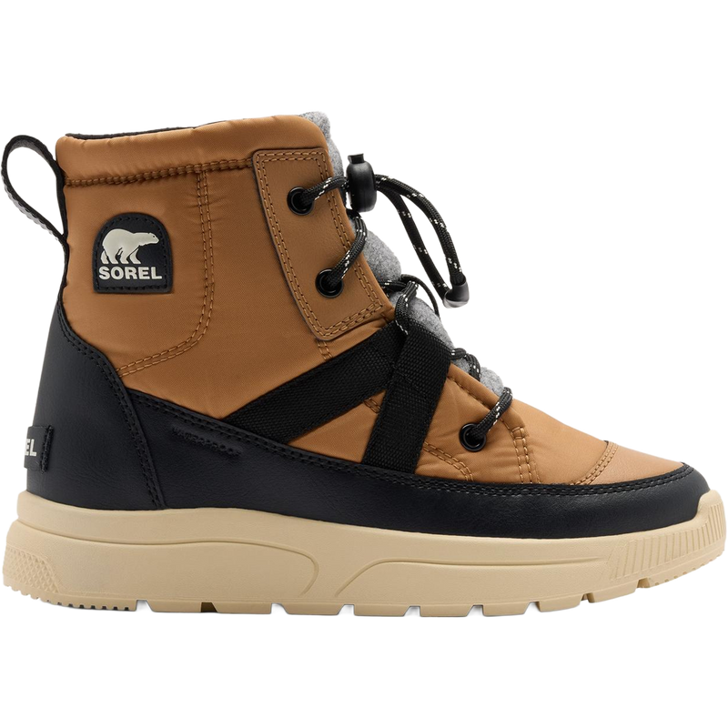 Sorel Big Kids Whitney III Mid Winter Boot in Tawny Buff Bleached Ceramic