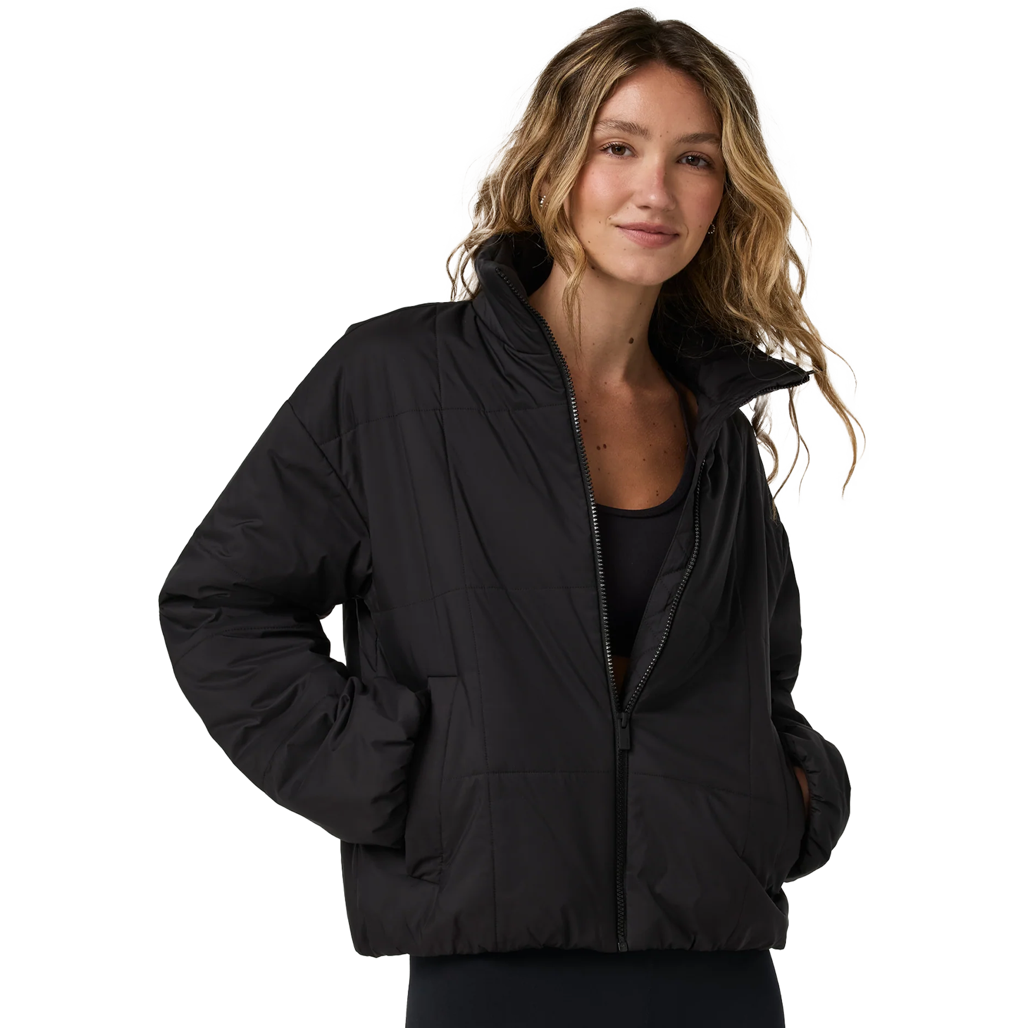 Vuori Women's Canyon Insulated Sporty Jacket in Black