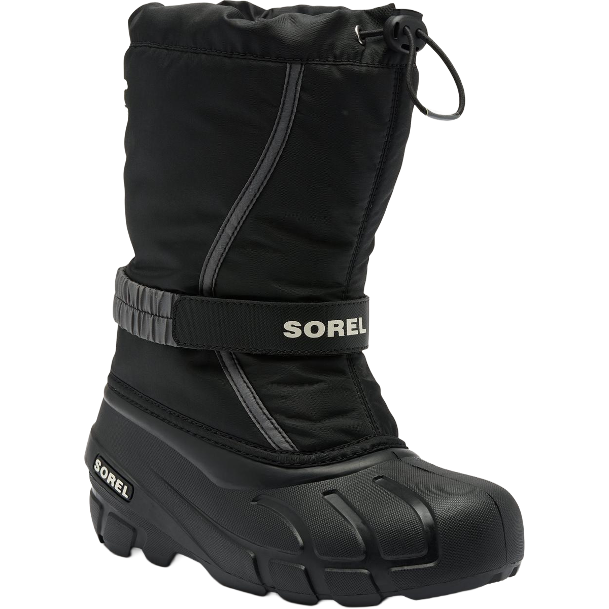 Sorel Big Kids Flurry in Black Sea Salt angled