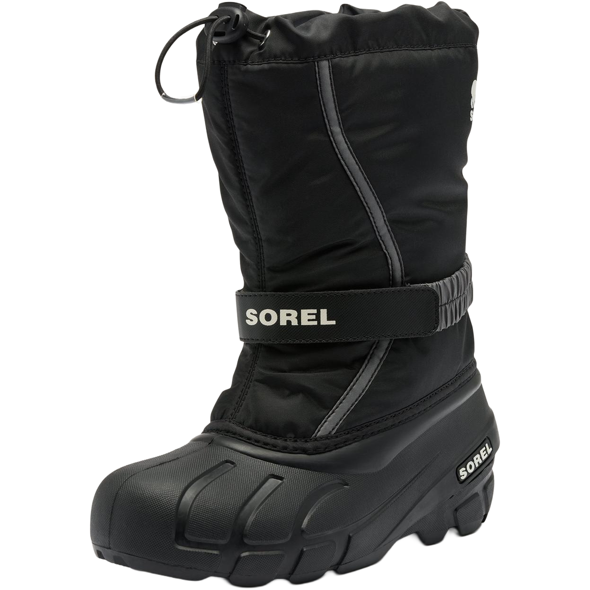 Sorel Big Kids Flurry in Black Sea Salt angled left facing