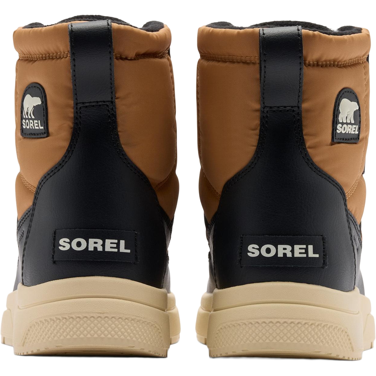 Sorel Little Kids Whitney III Mid Waterproof in Tawny Buff Bleached Ceramic back view