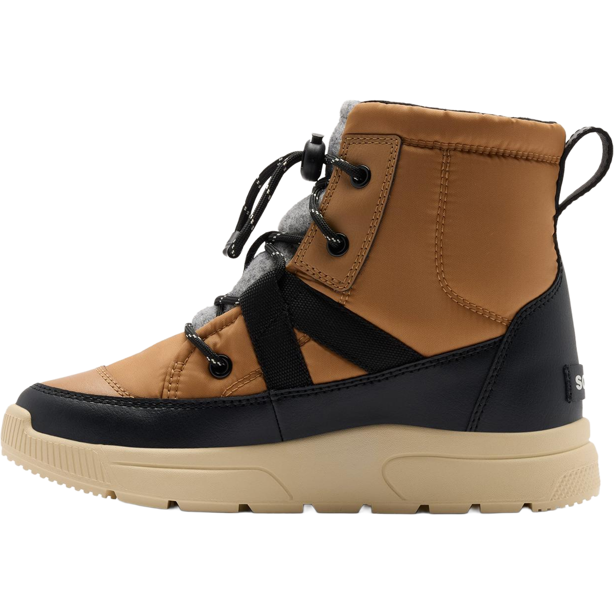 Sorel Little Kids Whitney III Mid Waterproof in Tawny Buff Bleached Ceramic left facing