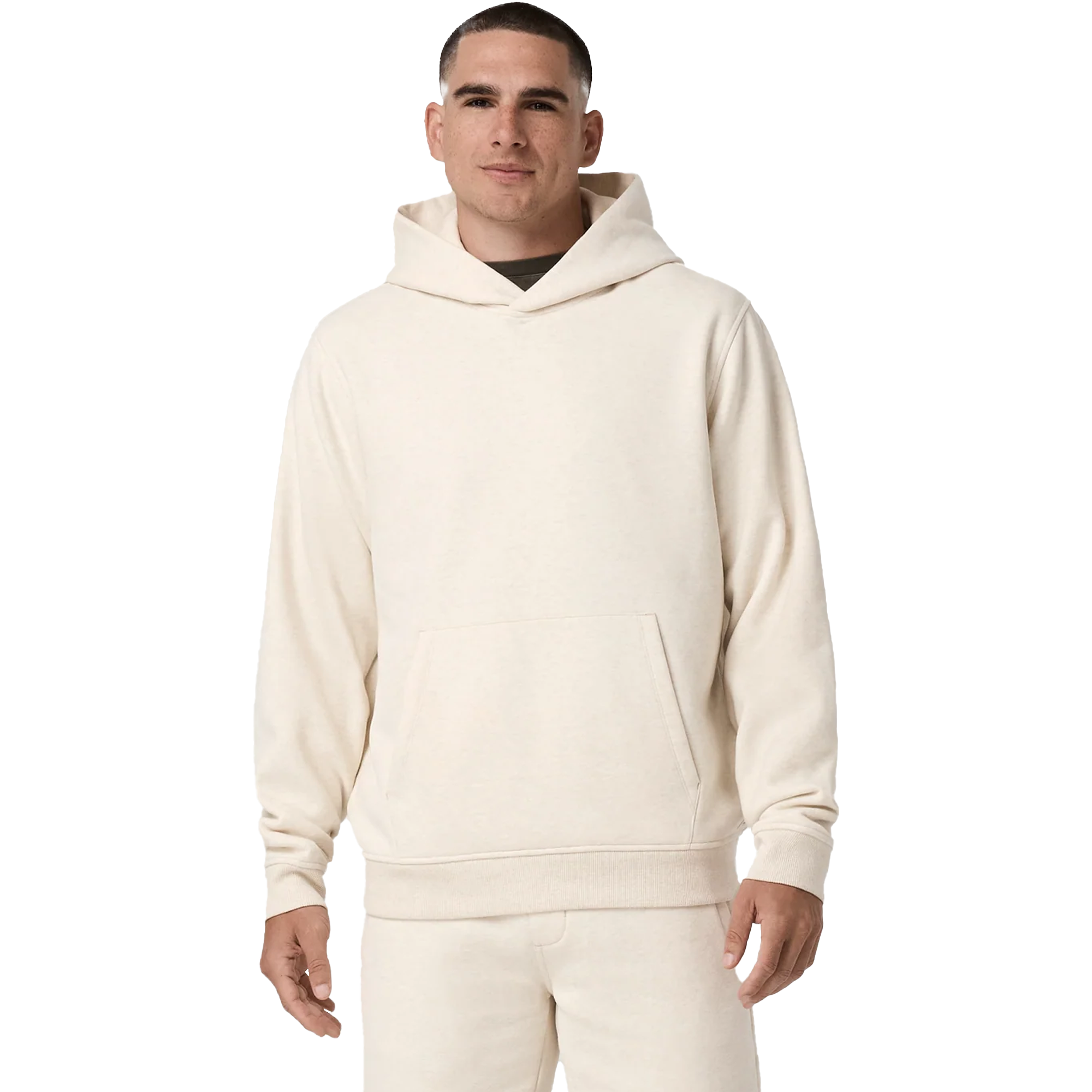 Vuori Men's Seaside Pullover Hoodie 2.0 in Buttermilk Heather