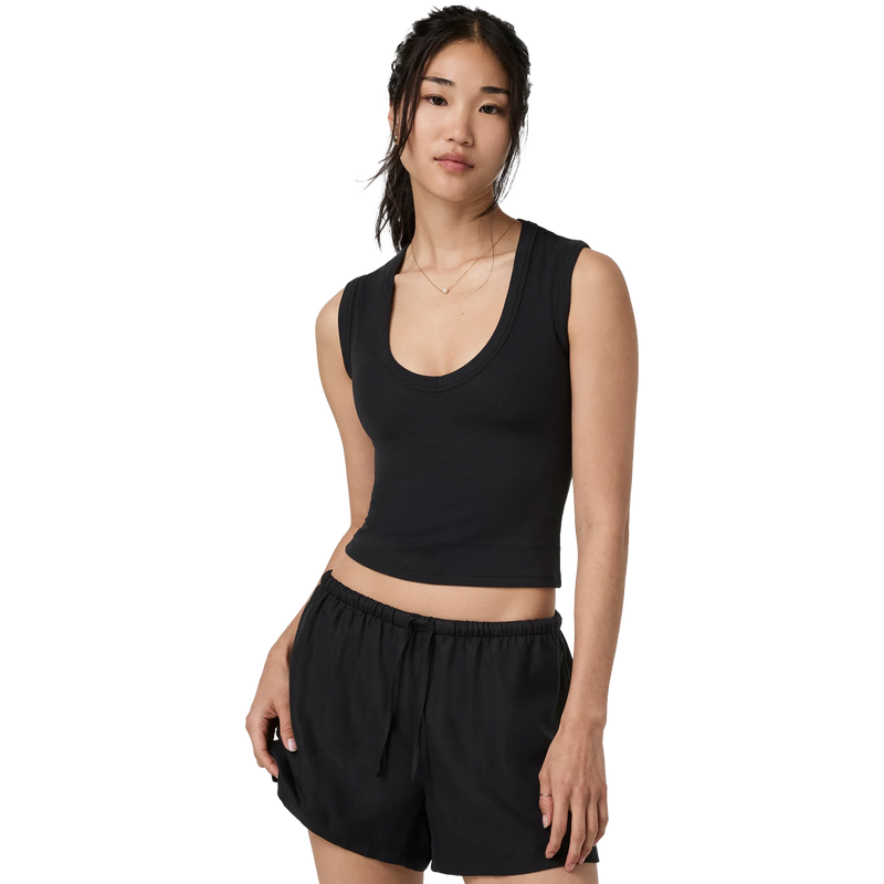 Vuori Women's Everyday Cotton Stretch Tank in Black