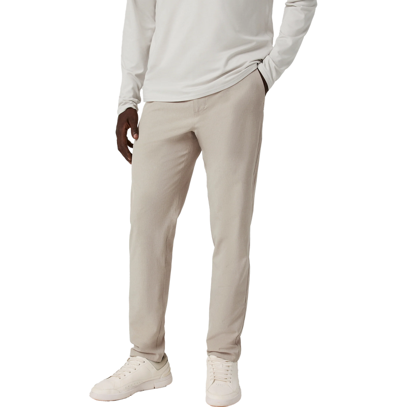 Vuori Men's Aim Trouser Athletic Slim 32" in Khaki Linen Texture