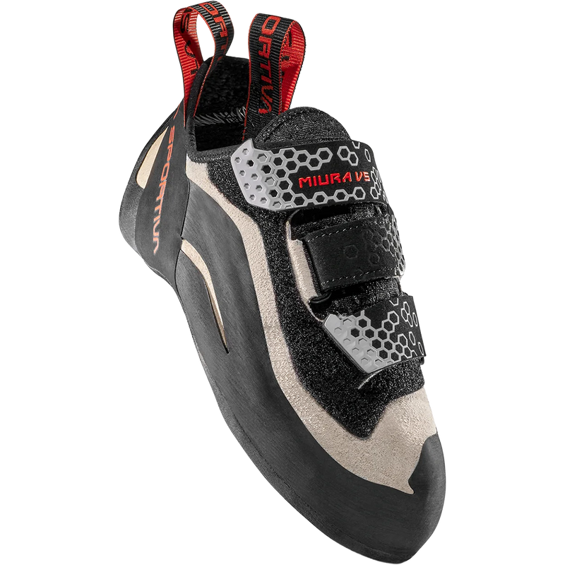 Women's Miura VS, La Sportiva Women's Miura VS in White/Cherry Tomato right front