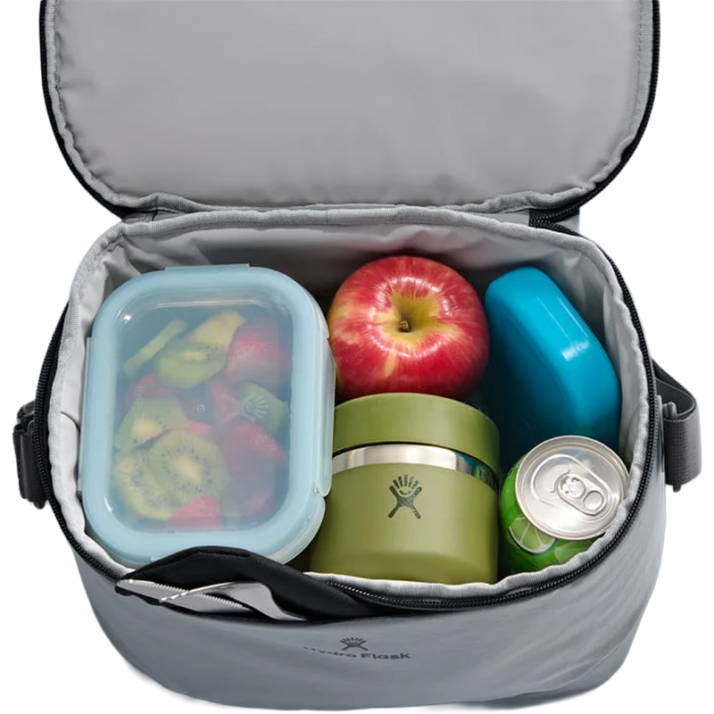 Carryout Lunch Bag, Hydro Flask Carryout Lunch Bag in Shale Grey with contents