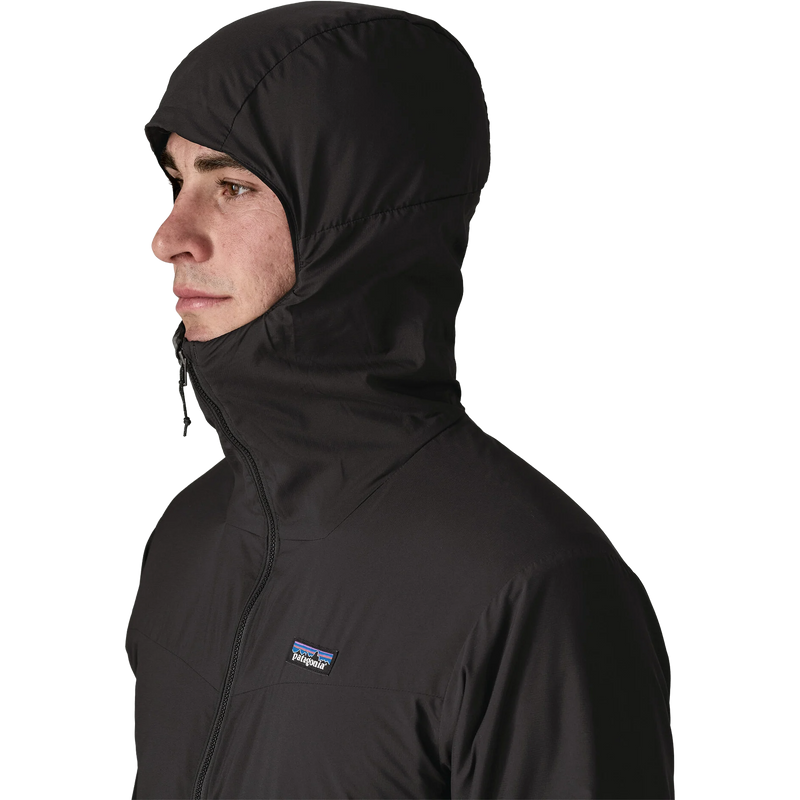 Men's Nano-Air Light Hybrid Hoody, Patagonia Men's Nano-Air Light Hybrid Hoody in BLK Black hood