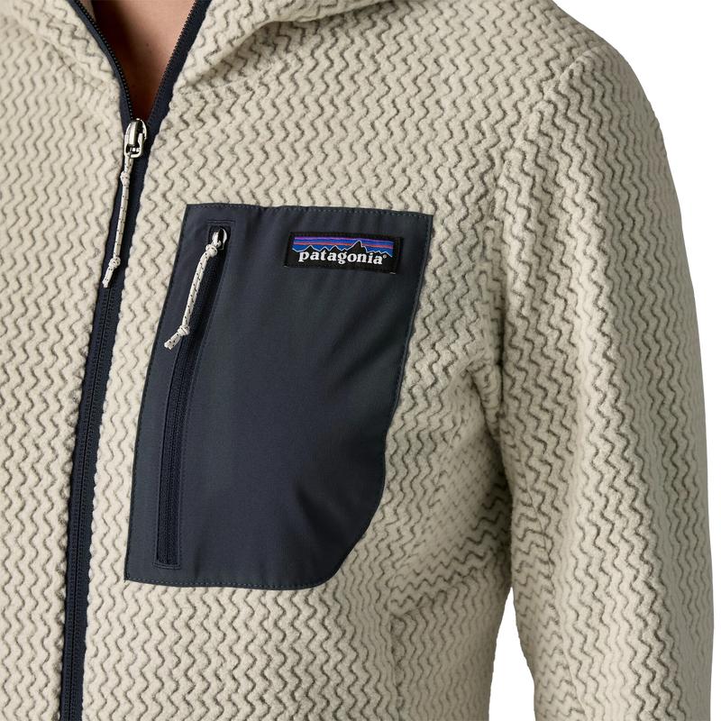 Women's R1 Air Full-Zip Hoody, Patagonia Women's R1 Air Full-Zip Hoody in WLWT Wool White front left pocket