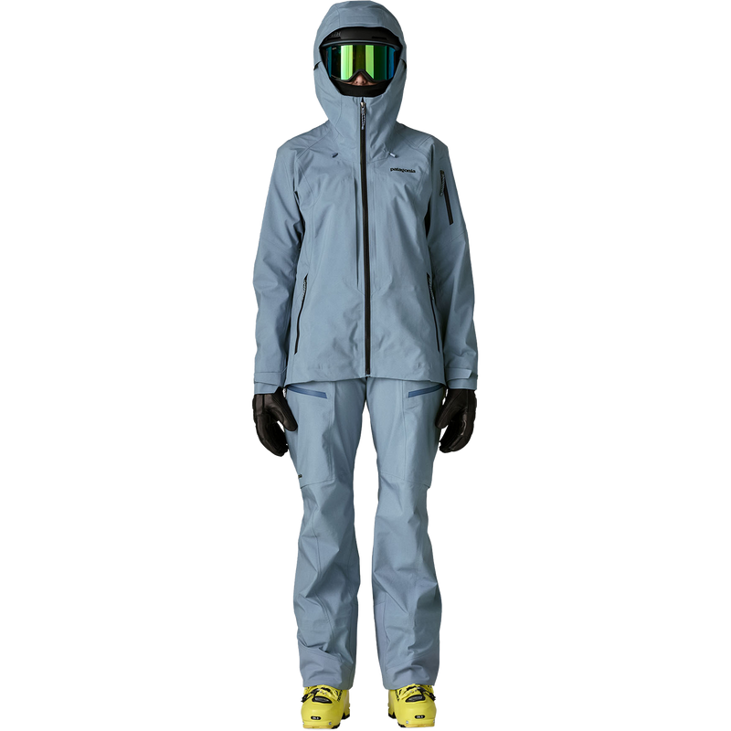 Women's PowSlayer Gore-Tex Pants, Patagonia Women's PowSlayer Gore-Tex Pants in BNLB-Barnacle Blue front full length