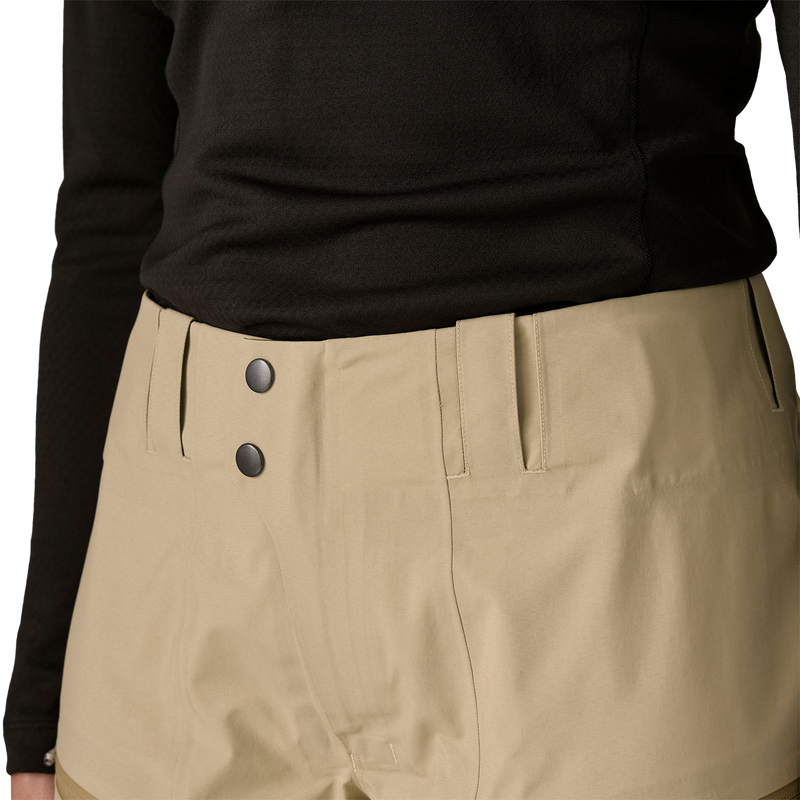 Women's Untracked Gore-Tex Pants, Patagonia Women's Untracked Gore-Tex Pants in ORTN Oar Tan waist band