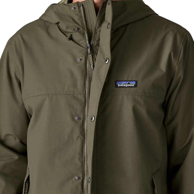Men's Outdoor Everyday Rain Jacket, Patagonia Men's Outdoor Everyday Rain Jacket zip and snap closure