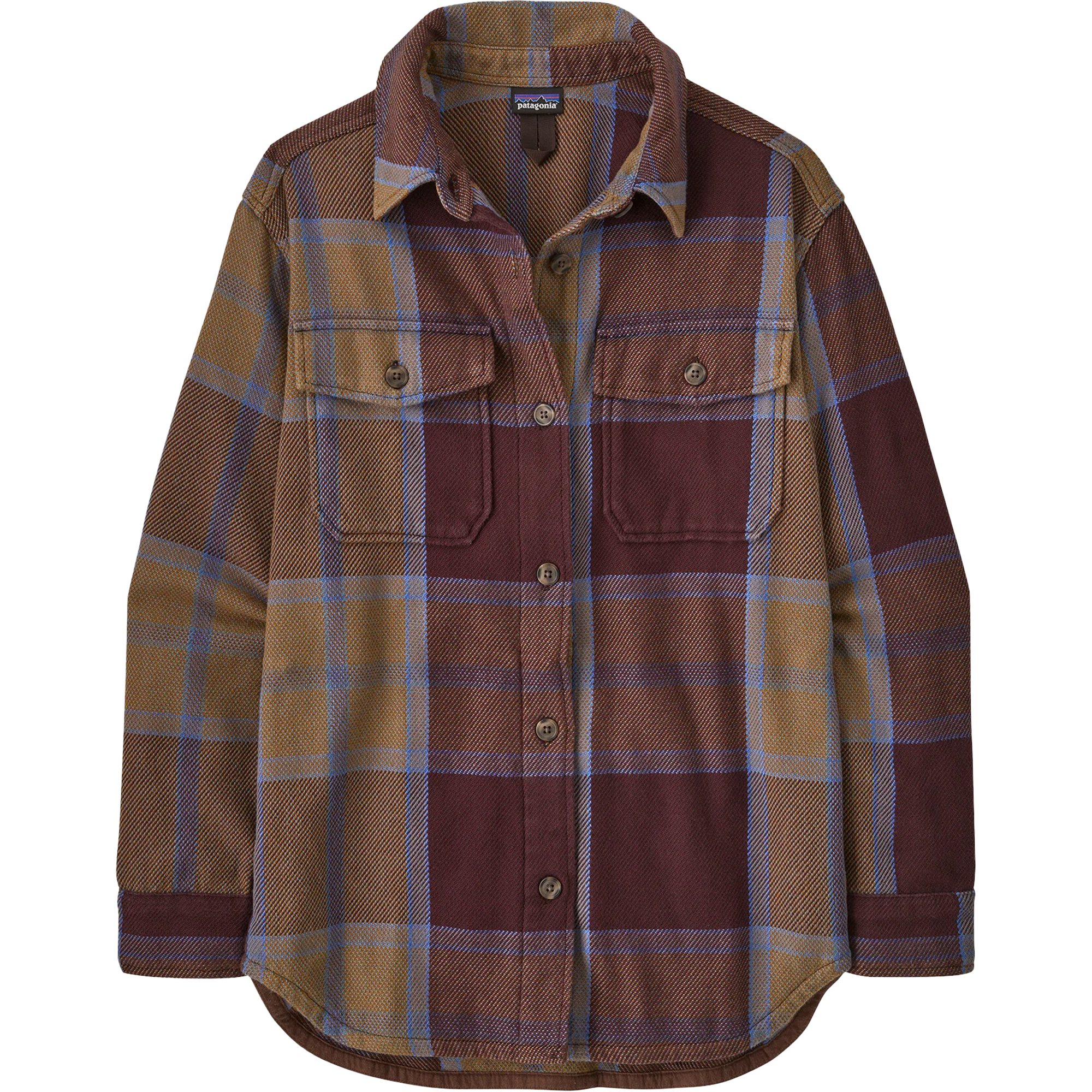 Patagonia Women's Fjord Loft Overshirt Jacket in Polar Tide/Berry Fig