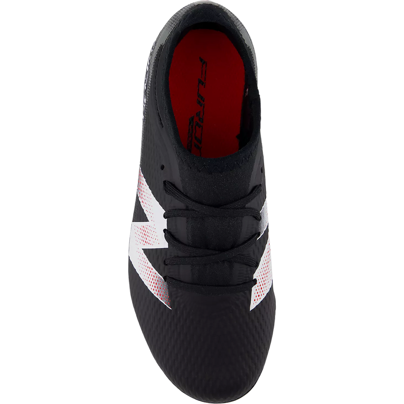Youth Furon Team V9 FG Wide, New Balance Youth Furon Team V9 FG Wide in Black White top view
