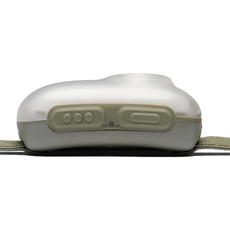 Stella-R Headlamp, Black Diamond Stella-R Headlamp in Pine Smoke with button detail