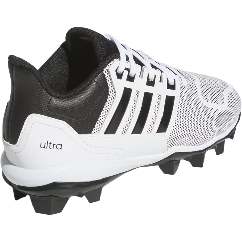 Youth Ultra MD K, Adidas Youth Ultra MD K in Cloud White Core Black angled heel detail