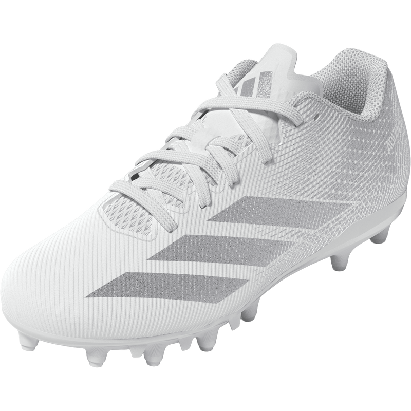 Youth Adizero Electric.2 II Football Cleats, Adidas Youth Adizero Electric.2 II Football Cleats in Cloud White/Silver Metallic/Cloud White front left