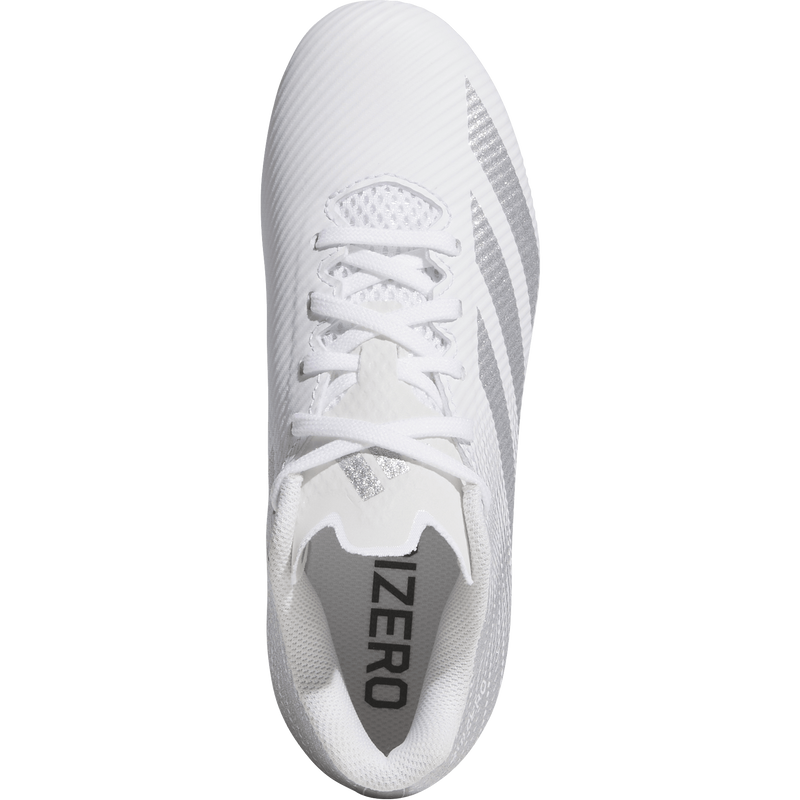 Youth Adizero Electric.2 II Football Cleats, Adidas Youth Adizero Electric.2 II Football Cleats in Cloud White/Silver Metallic/Cloud White top
