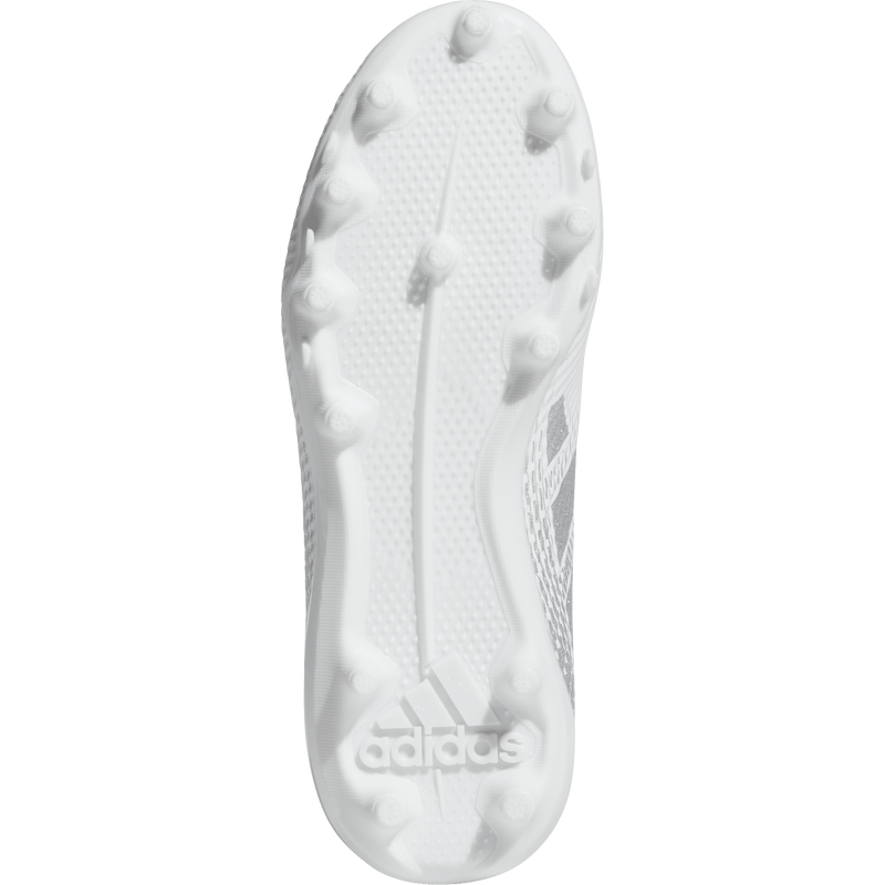 Youth Adizero Electric.2 II Football Cleats, Adidas Youth Adizero Electric.2 II Football Cleats in Cloud White/Silver Metallic/Cloud White bottom