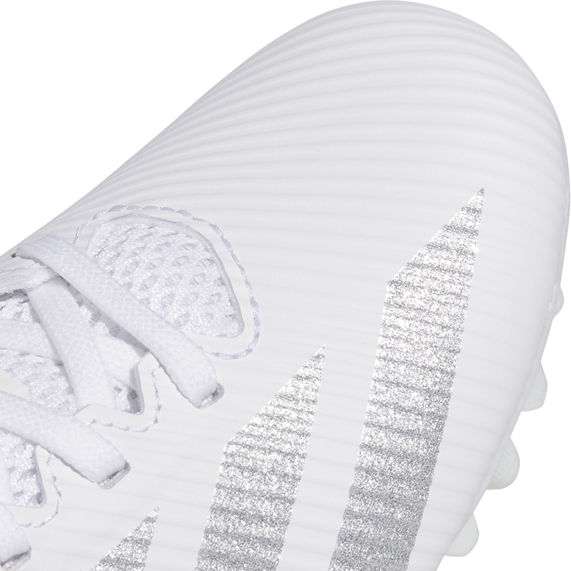 Youth Adizero Electric.2 II Football Cleats, Adidas Youth Adizero Electric.2 II Football Cleats in Cloud White/Silver Metallic/Cloud White toe