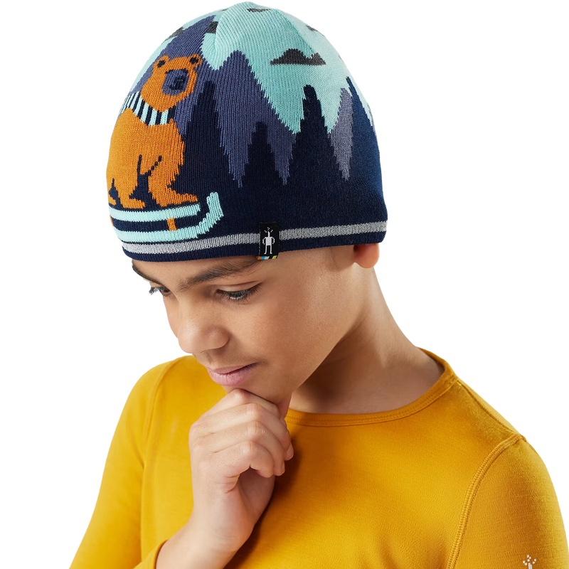 Youth Reversible Art Beanie, Smartwool Youth Reversible Art Beanie on kid