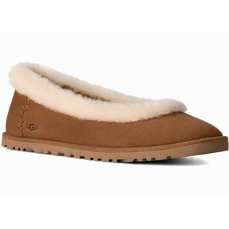 Women's Zora Ballet Flat, UGG Women's Zora Ballet Flat in CHE Chestnut right front
