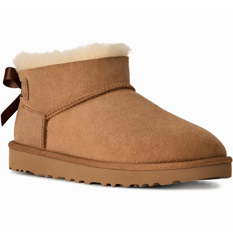 Women's Ultra Mini Bailey Bow II, UGG Women's Ultra Mini Bailey Bow II in CHE-Chestnut front right