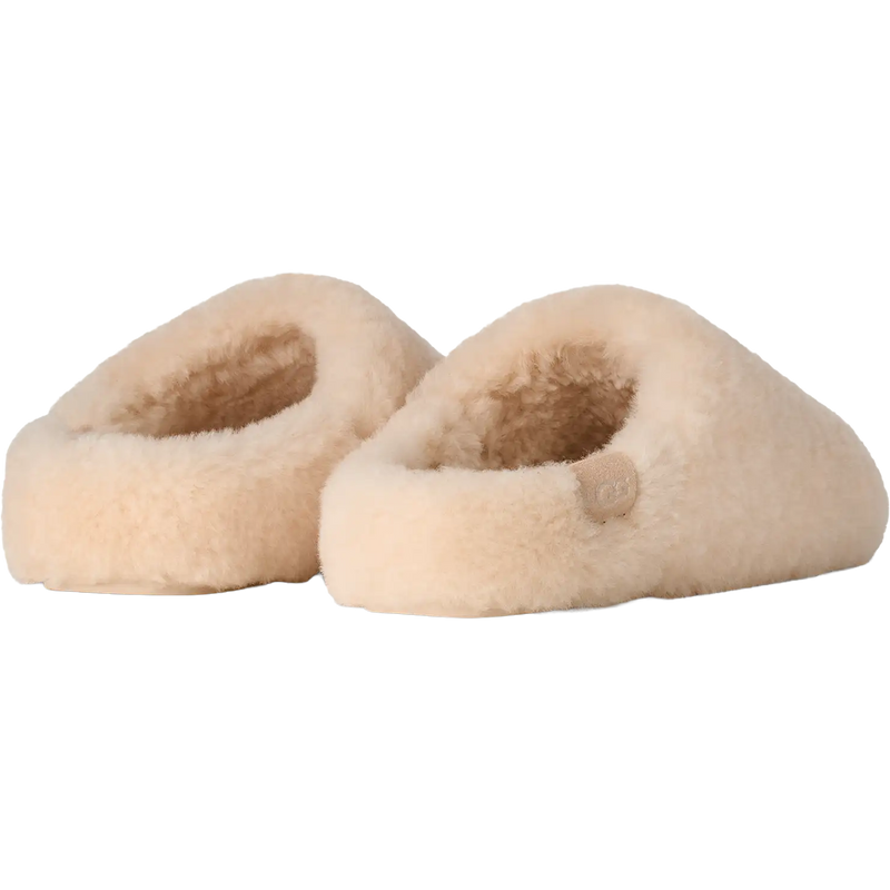 UGG Women's Elea Fluffed Slip-On in Natural back view with logo detail
