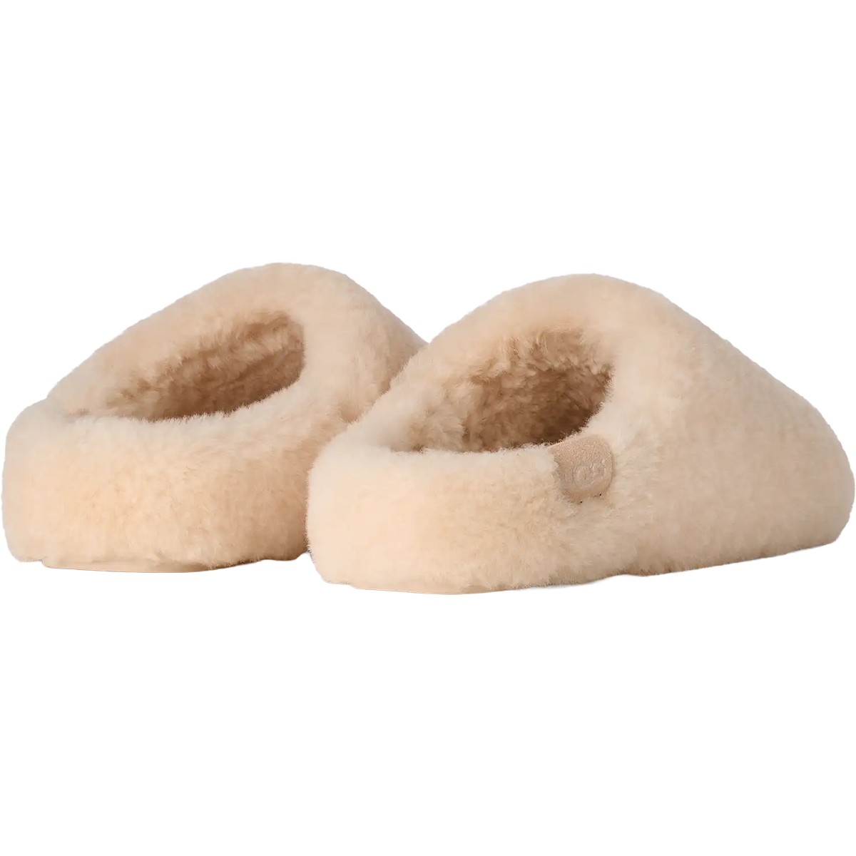 UGG Women's Elea Fluffed Slip-On in Natural back view with logo detail
