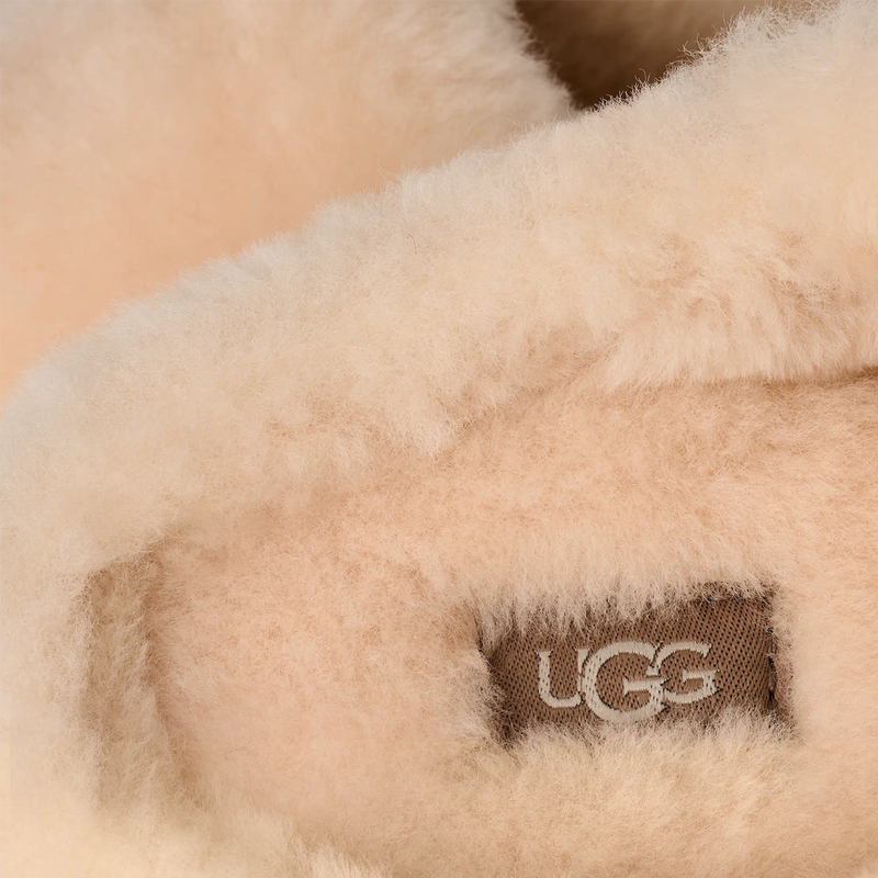 UGG Women's Elea Fluffed Slip-On in Natural with inside sole detail