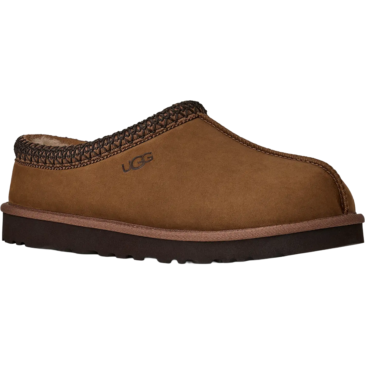 UGG Men's Tasman II Nubuck in Dark Chestnut angled lateral